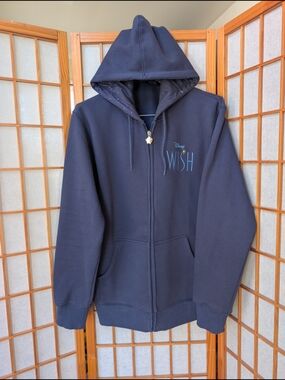 DISNEY MOVIE "WISH" HOODIE - PROMO - ZIP HOODIE FLEECE JACKET - ADULT XL NAVY